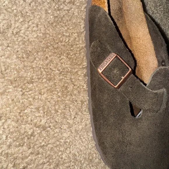 Birkenstock Brown Suede Clogs - Picture 5 of 7